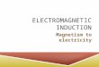 ELECTROMAGNETIC INDUCTION Magnetism to electricity