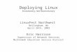 Deploying Linux Evolutionary, Not Revolutionary LinuxFest Northwest Bellingham, WA April 26th, 2003 Eric Harrison Supervisor of Network Services Multnomah