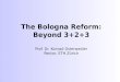 The Bologna Reform: Beyond 3+2+3 Prof. Dr. Konrad Osterwalder Rector, ETH Zürich