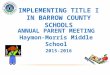 IMPLEMENTING TITLE I IN BARROW COUNTY SCHOOLS ANNUAL PARENT MEETING Haymon-Morris Middle School 2015-2016