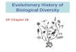 Evolutionary History of Biological Diversity AP Chapter 26