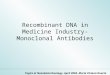 Recombinant DNA in Medicine Industry- Monoclonal Antibodies Topics in Nanobiotechnology- April 2004- Maria Viviana Duarte