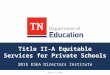 Title II-A Equitable Services for Private Schools 2015 ESEA Directors Institute August 27, 2015