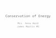 Conservation of Energy Mrs. Anna Ward James Martin MS