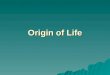 Origin of Life. Theories Spontaneous Generation (abiogenesis)- life comes from nonliving material - Biogenesis- life only comes from other living things