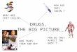 DRUGS, THE BIG PICTURE WHAT ARE THEY CALLED ? HOW ARE THEY TAKEN ? HOW DO THEY AFFECT THE BODY ? WHO TAKES THEM AND WHY ?