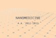 NANOMEDICINE A.A. 2011-2012. An expanding field, Nanomedicine represents an active field of pharmacological research. However, only a small part of nanodrugs