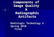 Components of Image Quality & Radiographic Artifacts Radiologic Technology A Spring 2010 Final Final