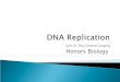 Unit 9: The Central Dogma Honors Biology.  The process of DNA replication is fundamentally similar for prokaryotes and eukaryotes.  DNA replication
