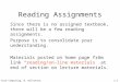 Grid Computing, B. Wilkinson, 20042.1 Reading Assignments Since there is no assigned textbook, there will be a few reading assignments. Purpose is to