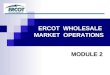 ERCOT WHOLESALE MARKET OPERATIONS MODULE 2. 2 Essential Concepts Ancillary Services Congestion Management Topics