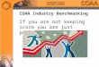 COAA Industry Benchmarking If you are not keeping score you are just practicing “
