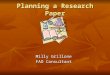 Planning a Research Paper Milly Grillone FAO Consultant