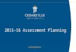 2015-16 Assessment Planning. Introduction Assessment is essential to creating a culture of continuous improvement – It provides input for the enhancement