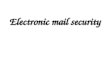 Electronic mail security. Outline Pretty good privacy S/MIME