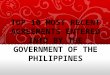 TOP 10 MOST RECENT AGREEMENTS ENTERED INTO BY THE GOVERNMENT OF THE PHILIPPINES