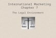 International Marketing Chapter 7 The Legal Environment