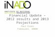 Financial Update – 2012 results and 2013 Projections Paul Evans Treasurer, iNADO