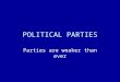 POLITICAL PARTIES Parties are weaker than ever. POLITICAL PARTIES Chapter 9 pgs.194-221