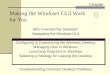 Making the Windows GUI Work for You Who Invented the Desktop? Navigating the Windows GUI Configuring & Customizing the Windows Desktop Managing Files in