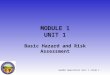 HazMat Operations Unit 1 slide 1 MODULE 1 UNIT 1 Basic Hazard and Risk Assessment