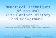 Numerical Techniques of Natural Circulation: History and Background Juan Carlos Ferreri Autoridad Regulatoria Nuclear, Buenos Aires, Argentina Course on