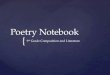 { Poetry Notebook 9 th Grade Composition and Literature