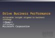 Drive Business Performance > Microsoft Corporation Actionable insight aligned to business strategy
