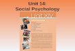 Unit 14: Social Psychology. Unit 15 - Overview Attribution, Attitudes, and Actions Conformity and Obedience Group Behavior Prejudice and Discrimination