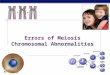 AP Biology 2006-2007 Errors of Meiosis Chromosomal Abnormalities