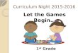 Curriculum Night 2015-2016 Let the Games Begin… 1 st Grade