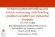 Enhancing Breastfeeding and infant and young child feeding practices practices in Himachal Pradesh Dr Arun Gupta Breastfeeding Promotion Network of India(BPNI)