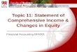 Topic 11: Statement of Comprehensive Income & Changes in Equity Financial Accounting BFA201