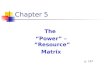 Chapter 5 The “Power” – “Resource” Matrix p. 147