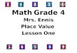 Math Grade 4 Mrs. Ennis Place Value Lesson One. Objective: -Read and write multi-digit whole numbers using base- ten numerals, number names, and expanded