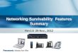 Networking Survivability Features Summary Rev1.6 29 Nov., 2012