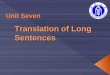 Translation of Long Sentences Unit Seven.  Contents  7.1.1 Lead-in Exercise  7.1.2 Long Sentences in English for Science and Technology (EST)  7.1.3