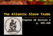 The Atlantic Slave Trade Chapter 20 Section 3 p. 495-499