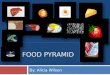 FOOD PYRAMID By: Alicia Wilson  Food Pyramid Food Pyramid  Fruit & VeggiesFruit & Veggies  Grains Grains  Meat & BeansMeat & Beans  DairyDairy 