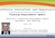 1 The Workforce Innovation and Opportunity Act Planning Requirements Update Governor’s Workforce Development Board September, 2015 Meeting Edina, MN Rick