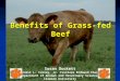 Benefits of Grass-fed Beef Susan Duckett Ernest L. Corley, Jr. Trustees Endowed Chair Department of Animal and Veterinary Sciences Clemson University