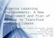 Diverse Learning Environments: A New Assessment and Plan of Action to Transform Campus Climate Sylvia Hurtado, Cynthia Lua Alvarez, Chelsea Guillermo-Wann
