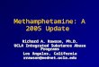 Methamphetamine: A 2005 Update Richard A. Rawson, Ph.D. UCLA Integrated Substance Abuse Programs Los Angeles, California rrawson@mednet.ucla.edu