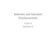 Internet and Intranet Fundamentals Class 9 Session A