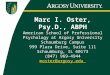 Marc I. Oster, Psy.D., ABPH American School of Professional Psychology at Argosy University Schaumburg Campus 999 Plaza Drive, Suite 111 Schaumburg, IL
