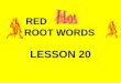 RED ROOT WORDS LESSON 20. graph, gram, scrip, scrib = writing