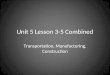 Unit 5 Lesson 3-5 Combined Transportation, Manufacturing, Construction