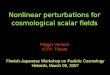 Nonlinear perturbations for cosmological scalar fields Filippo Vernizzi ICTP, Trieste Finnish-Japanese Workshop on Particle Cosmology Helsinki, March 09,