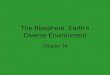 The Biosphere: Earth’s Diverse Environment Chapter 34