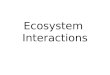 Ecosystem Interactions. Ecosystem: Living and non- living things that interact in an environment